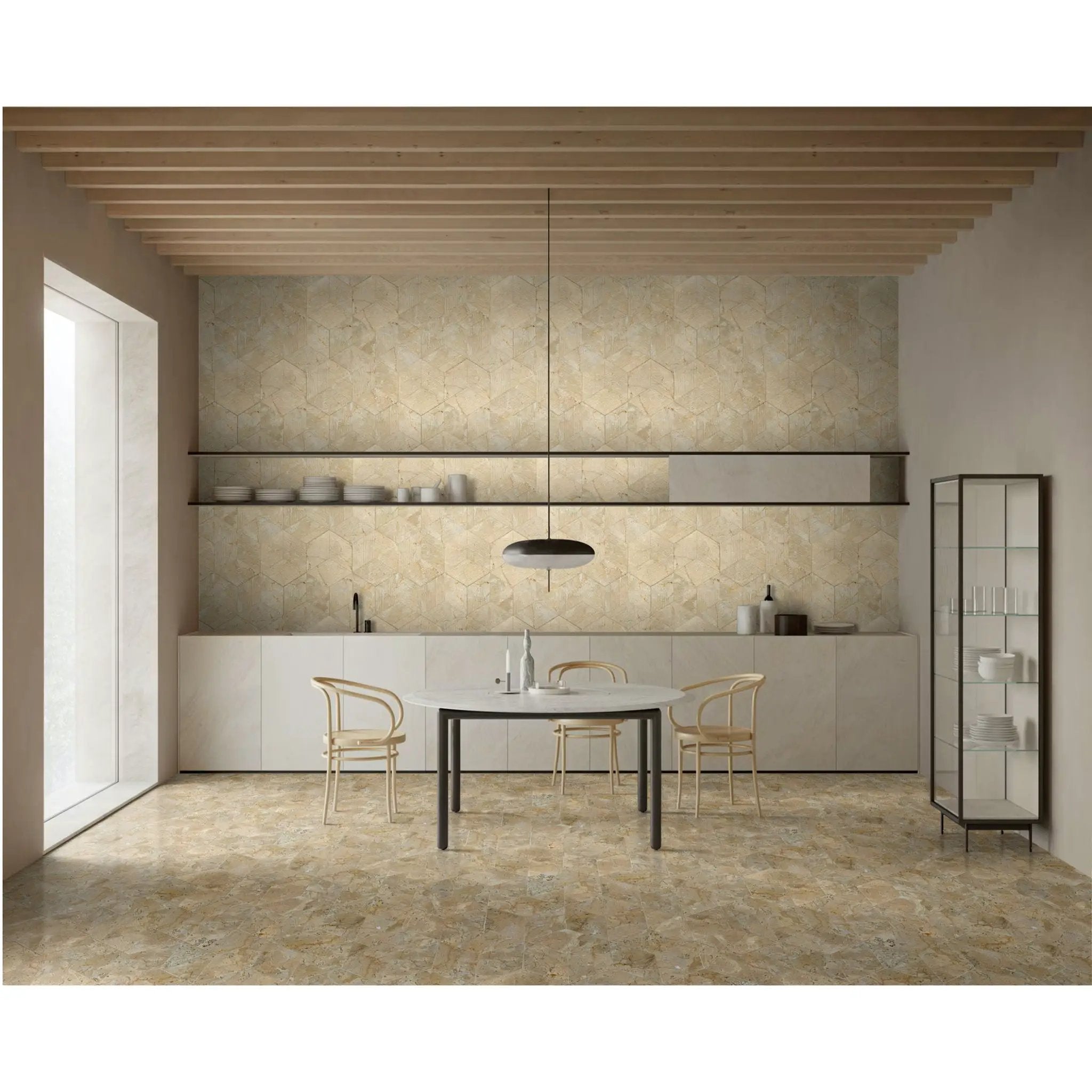 Hexagon Natural Marble Polished Tile For Wall And Floor (Set of 12) by HouseOfZazla