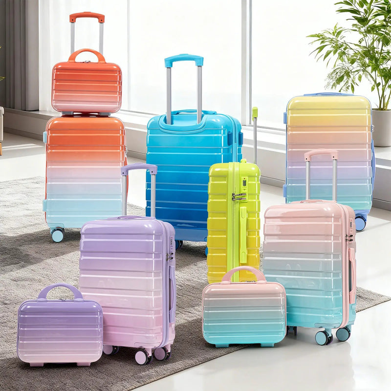 2 Pc PC Spinner Wheel Luggage Set with Gradient Color and Lock by HouseOfZazla