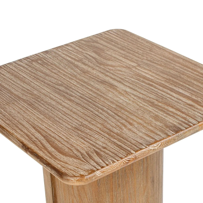 Sonoma - Square Pedestal Side Table - Antique Brown by HouseOfZazla