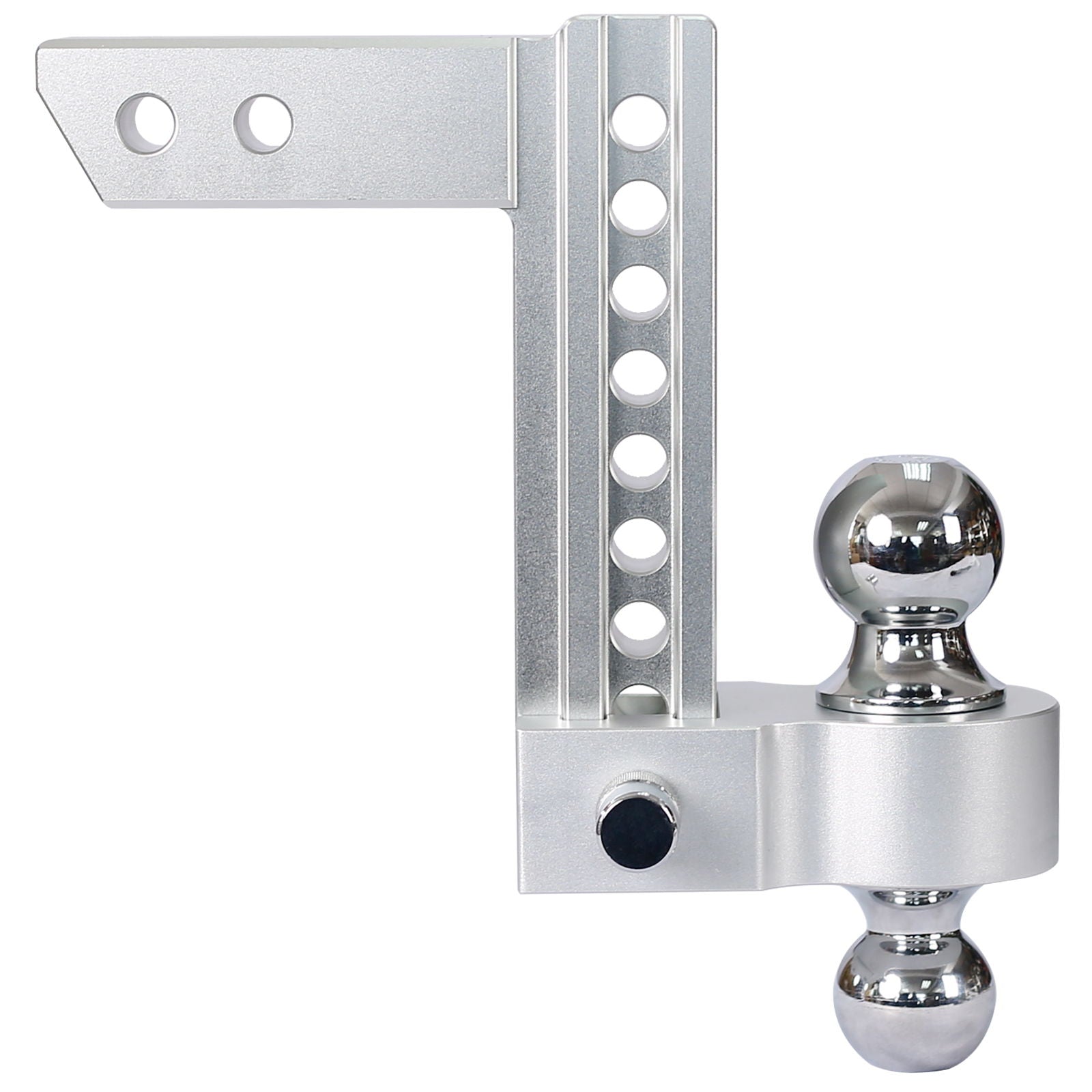 Alu - Adjustable Trailer Drop Hitch 2" Receiver 8" Adjustable - Silver by HouseOfZazla