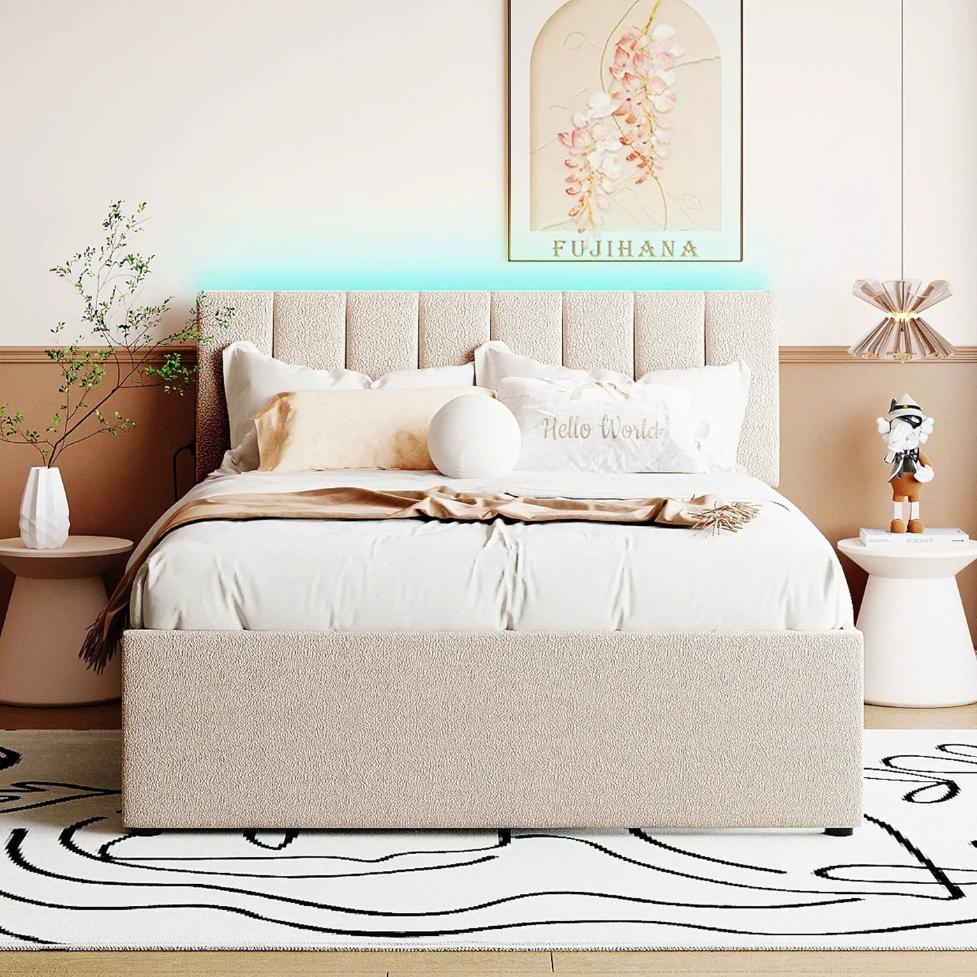 Upholstered Platform Bed With Trundle by Unique Piece Furniture