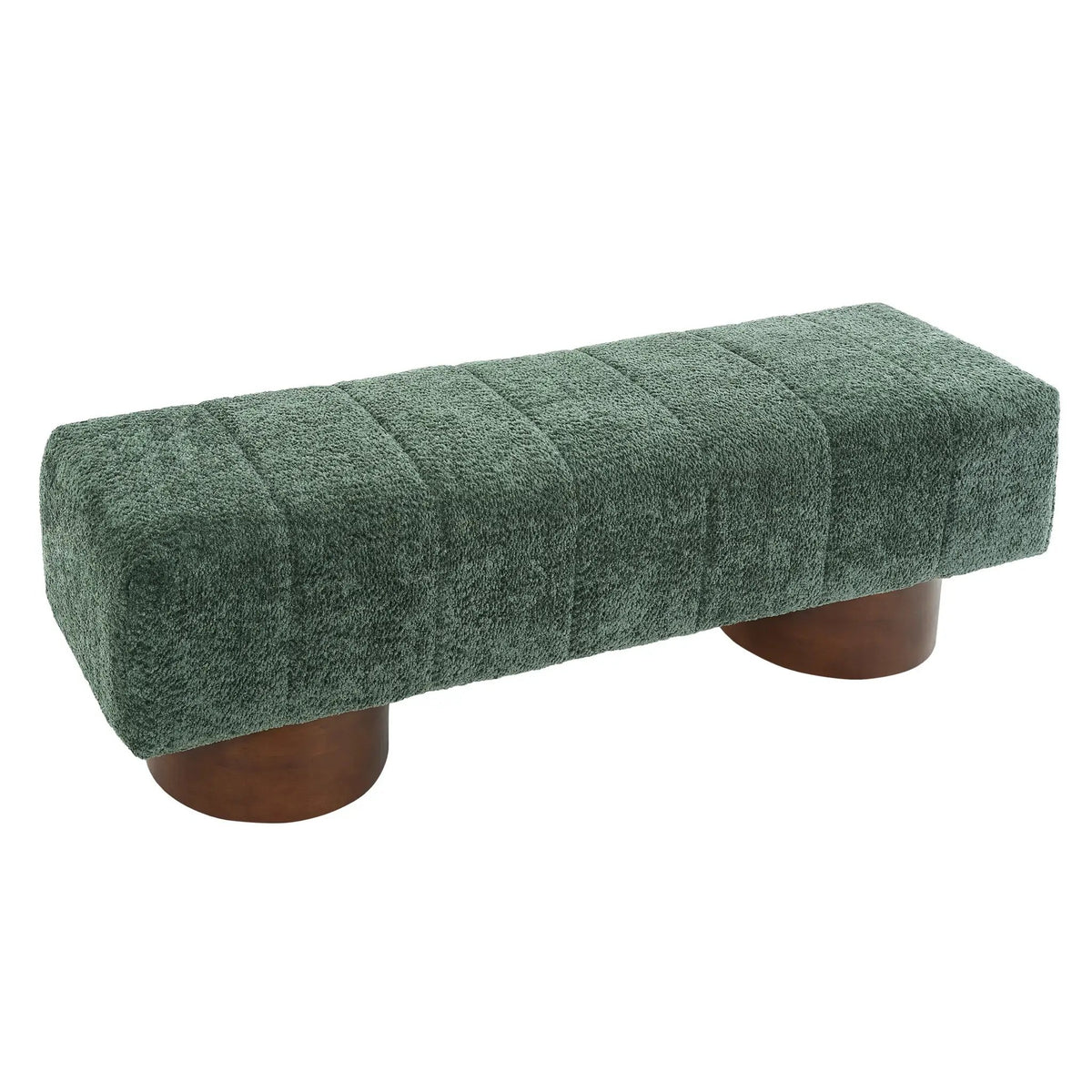 Green Boucle Upholstered Indoor Dining Bench by HouseOfZazla