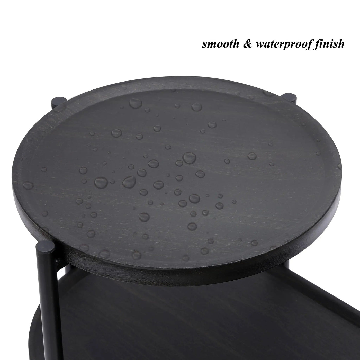Round Coffee Table With Storage Tray 2 Tier Oval End Tables Wooden Small Side Table For Living Room by Unique Piece Furniture