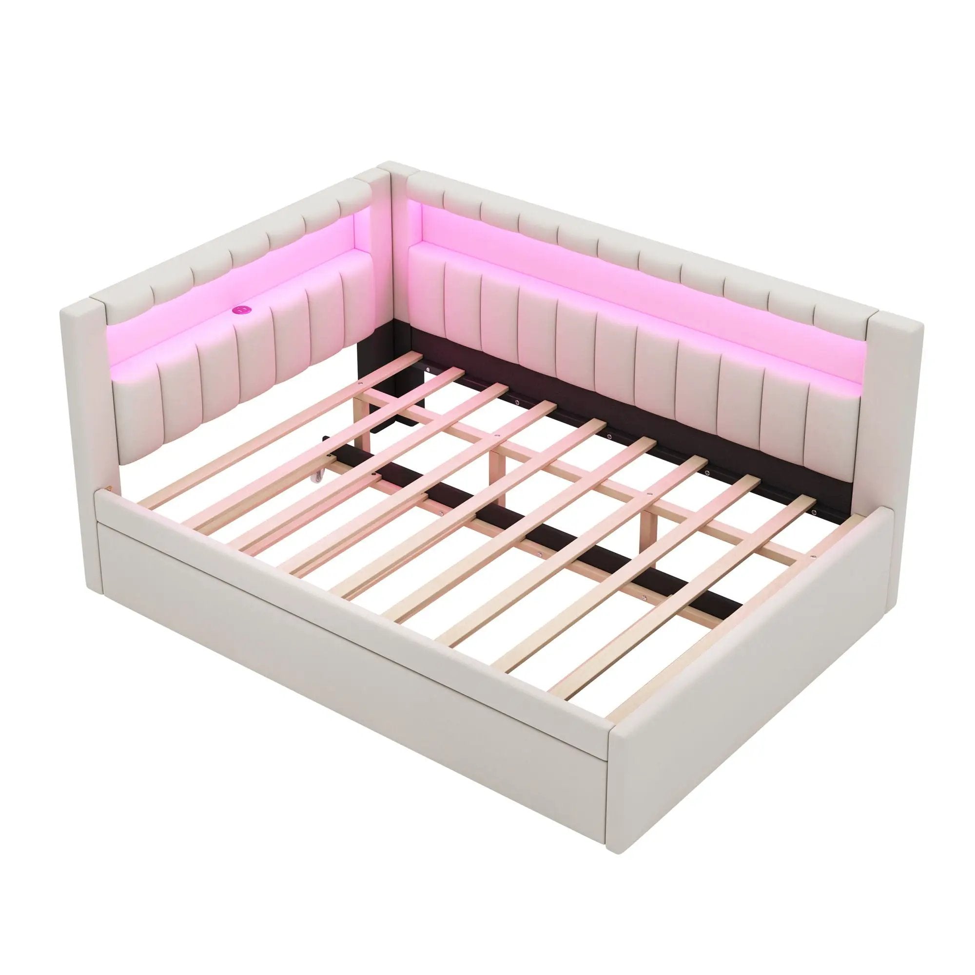 Upholstered Platform Bed With USB Ports And LED Belt by HouseOfZazla
