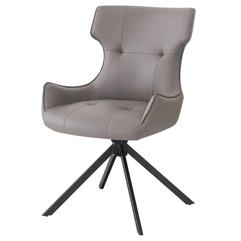 Damita - Camel Synthetic Leather Side Chair With Swivel (Set of 2) - Gray & Black Finsh by Unique Piece Furniture