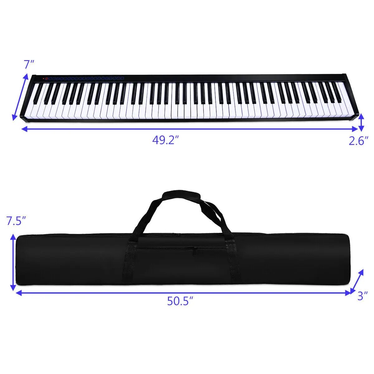 88-Key Portable Electronic Piano with Voice Function by DirectDeals