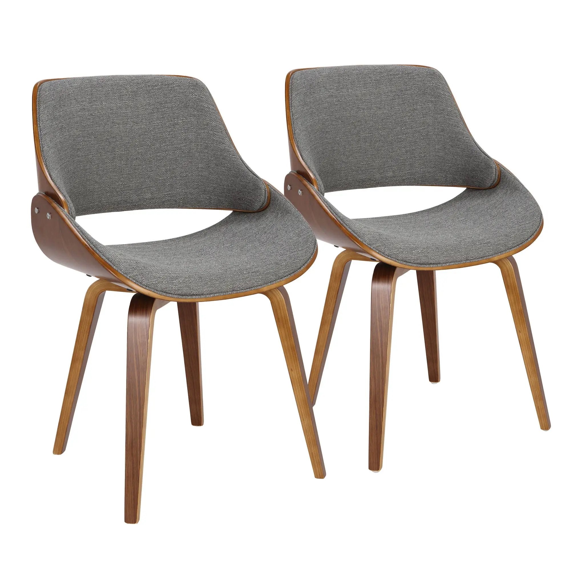 Fabrizzi - Mid-Century Modern Dining / Chair (Set of 2) - Walnut / Gray by Unique Piece Furniture