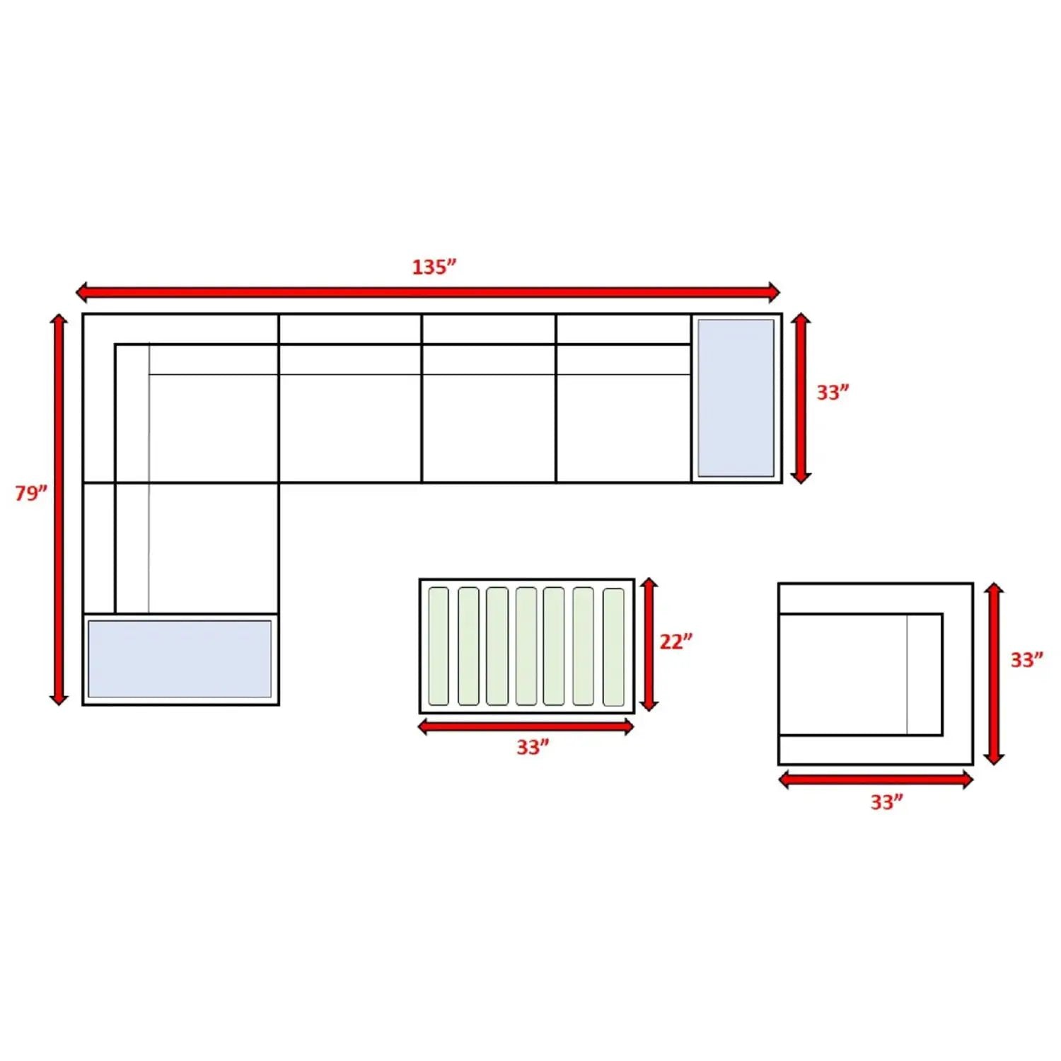 Stylish Entertainment Sectional Set, Outdoor Living by Unique Piece Furniture