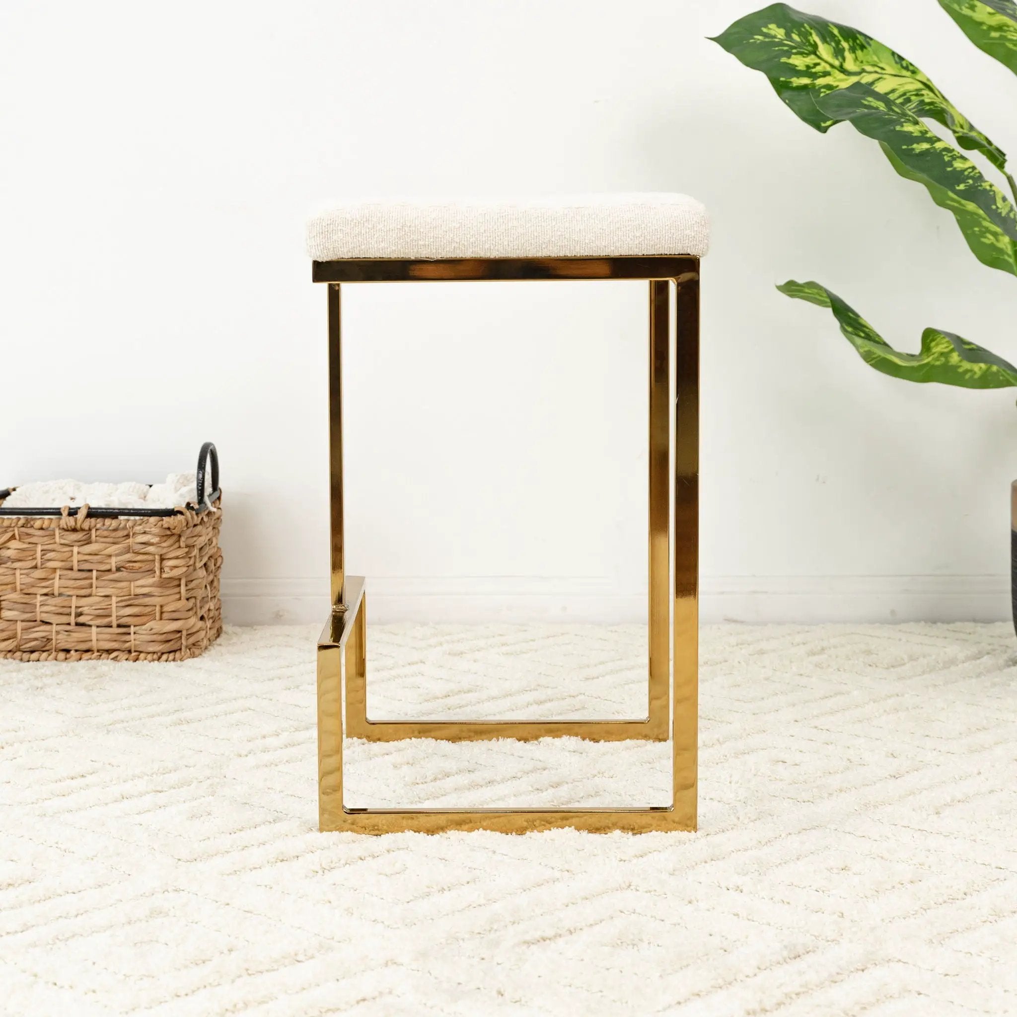 Joel - Mid Century Modern Luxury Upholstered Stool by Unique Piece Furniture