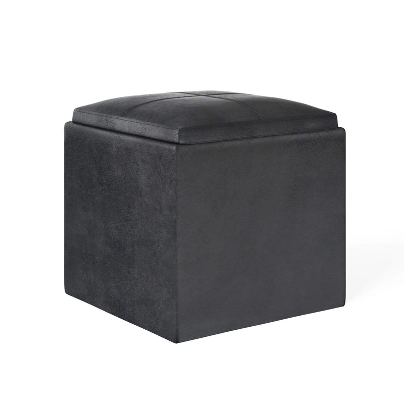 Rockwood - Upholstered Cube Storage Ottoman With Tray by Unique Piece Furniture