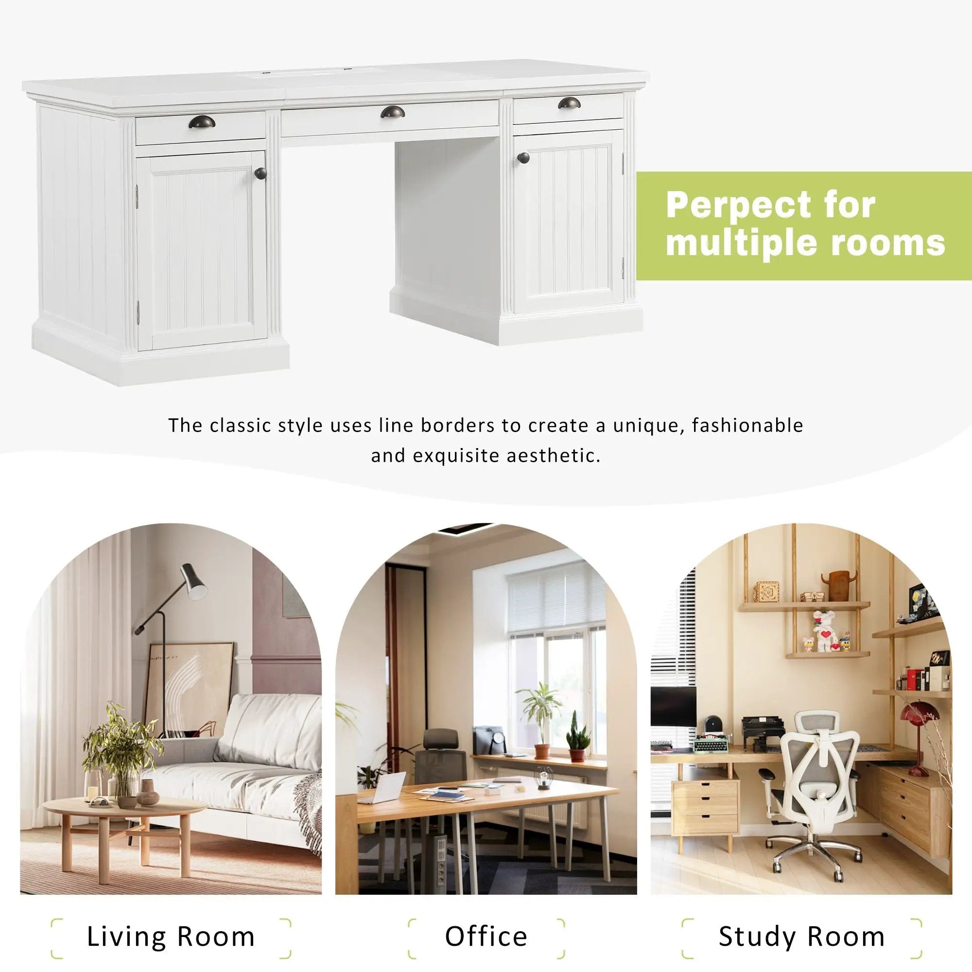 67" Modern Executive Desk with Storage by HouseOfZazla
