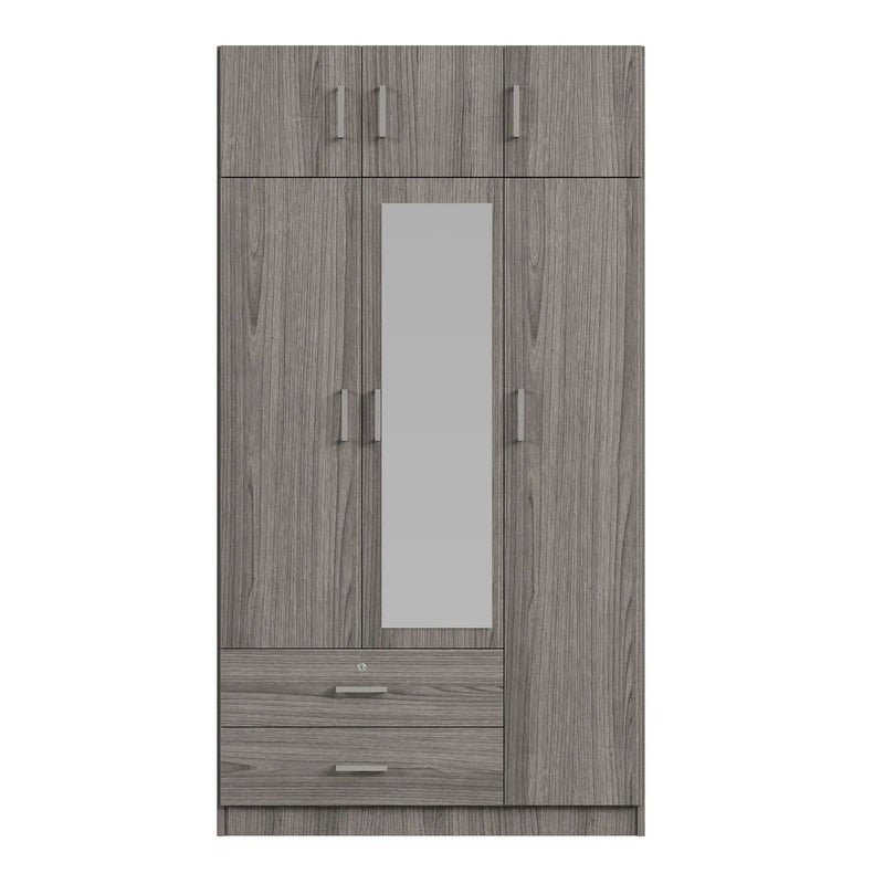 Modern 3 Door Mirror Wardrobe With 2 Drawers And Top Cabinet by HouseOfZazla