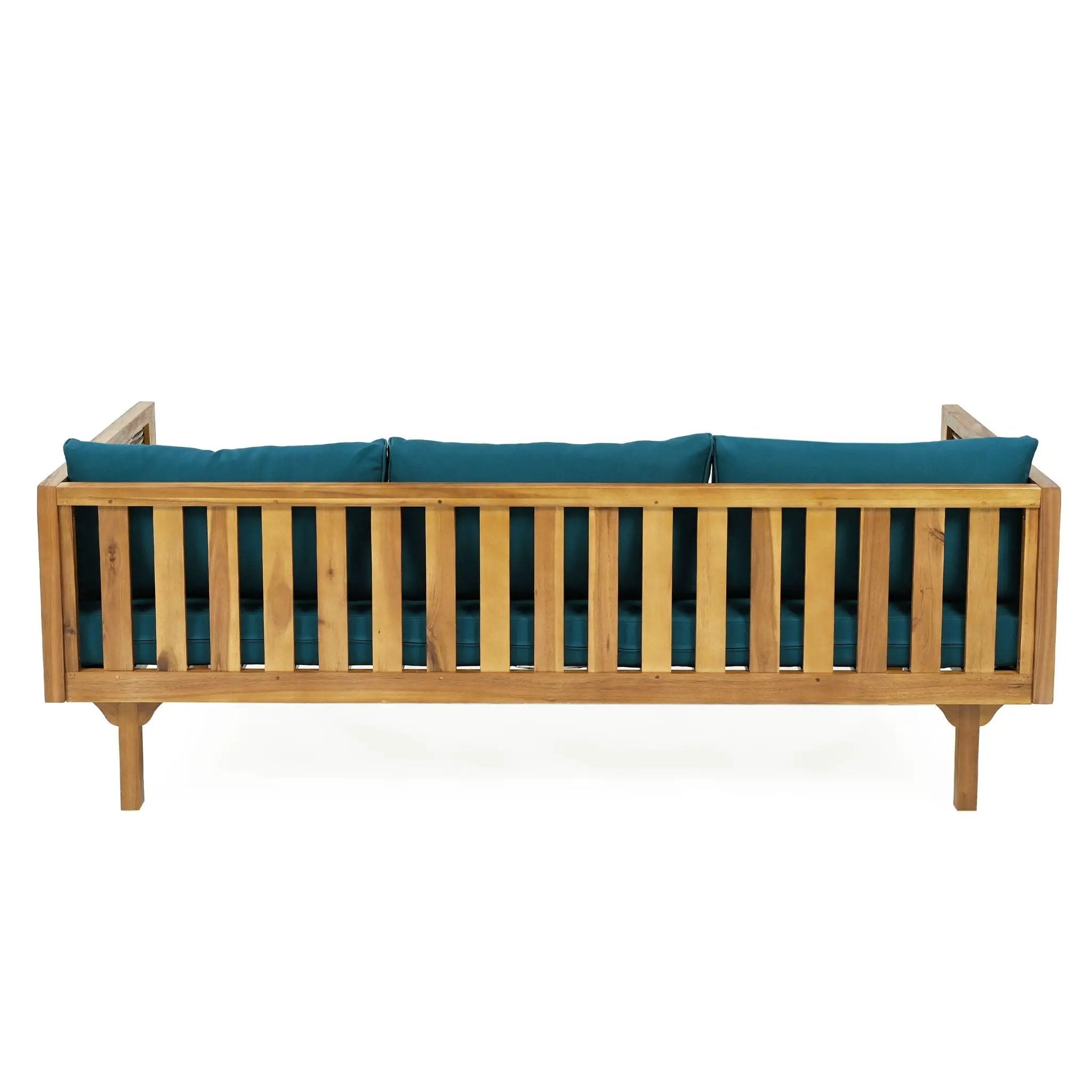 Claremont 3 Seater Daybed Teak Acacia Wood Water Resistant Cushions by HouseOfZazla