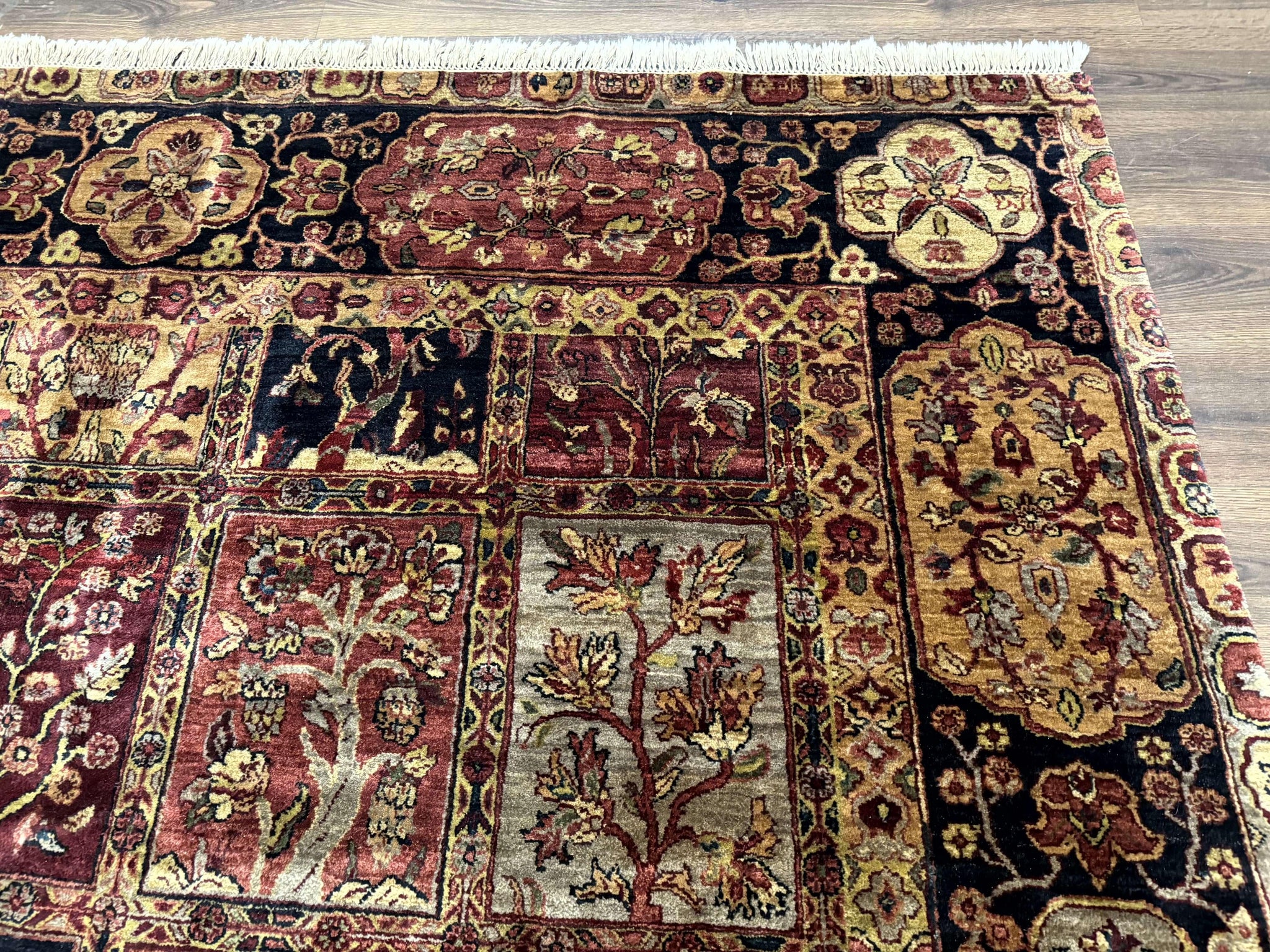 Indo Persian Rug 9x12, Bakhtiari Panel Design, Multicolor, Soft Wool Pile by Jewel Rugs