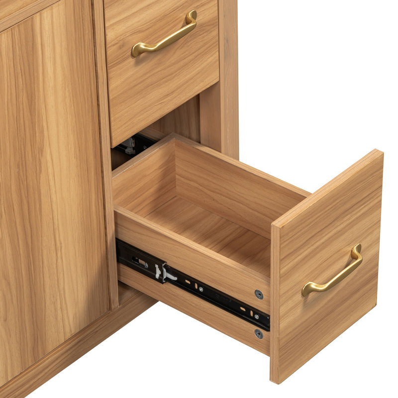 Bathroom Vanity, 2 Soft Close Doors, 3 Soft Close Drawers, Adjustable Shelf - Wood by HouseOfZazla