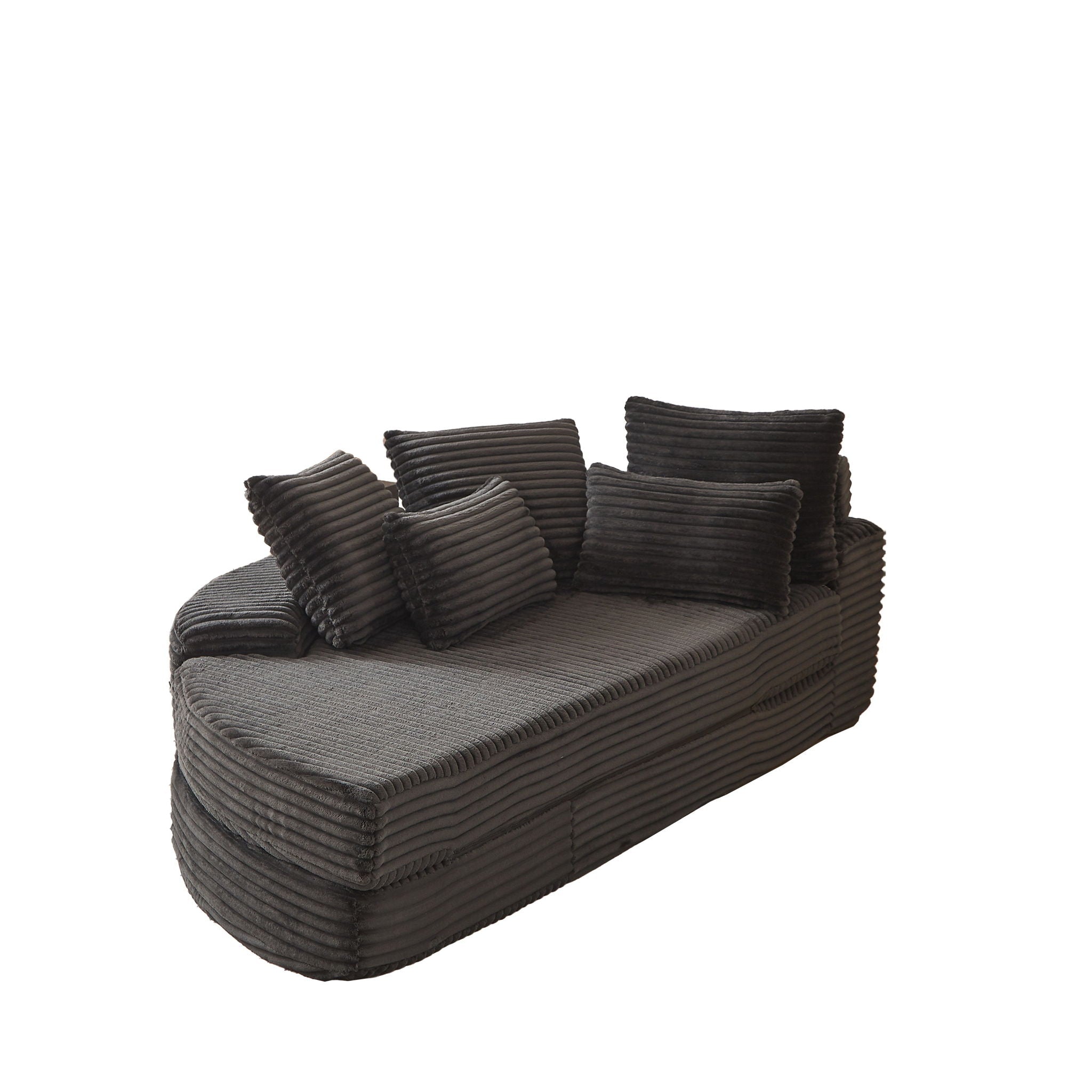 Semi Circular 2 In 1 Sofa Bed With Neck Pillow And Throw Pillows by HouseOfZazla