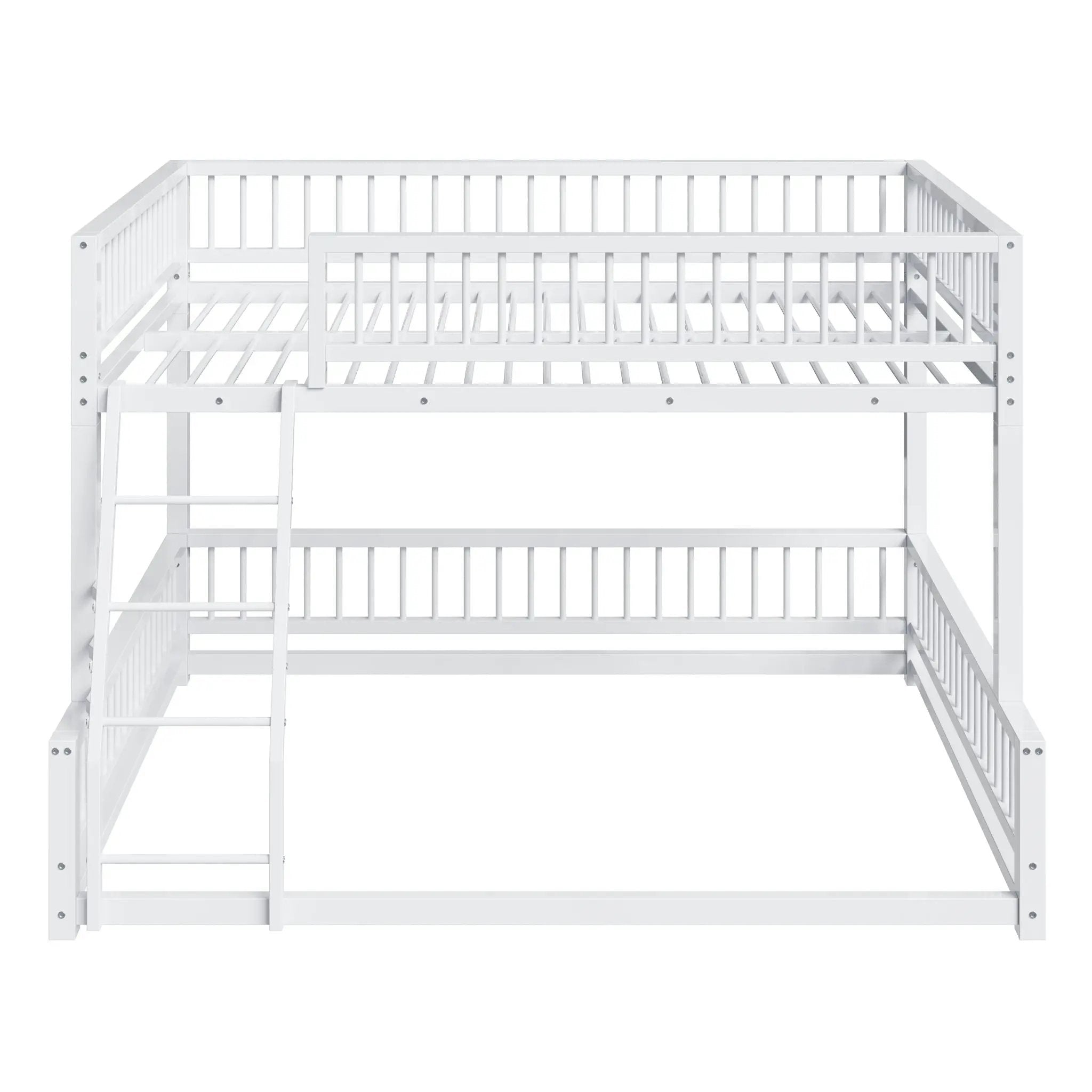 Bunk Bed Frame With Ladder And Safety Guardrails by HouseOfZazla