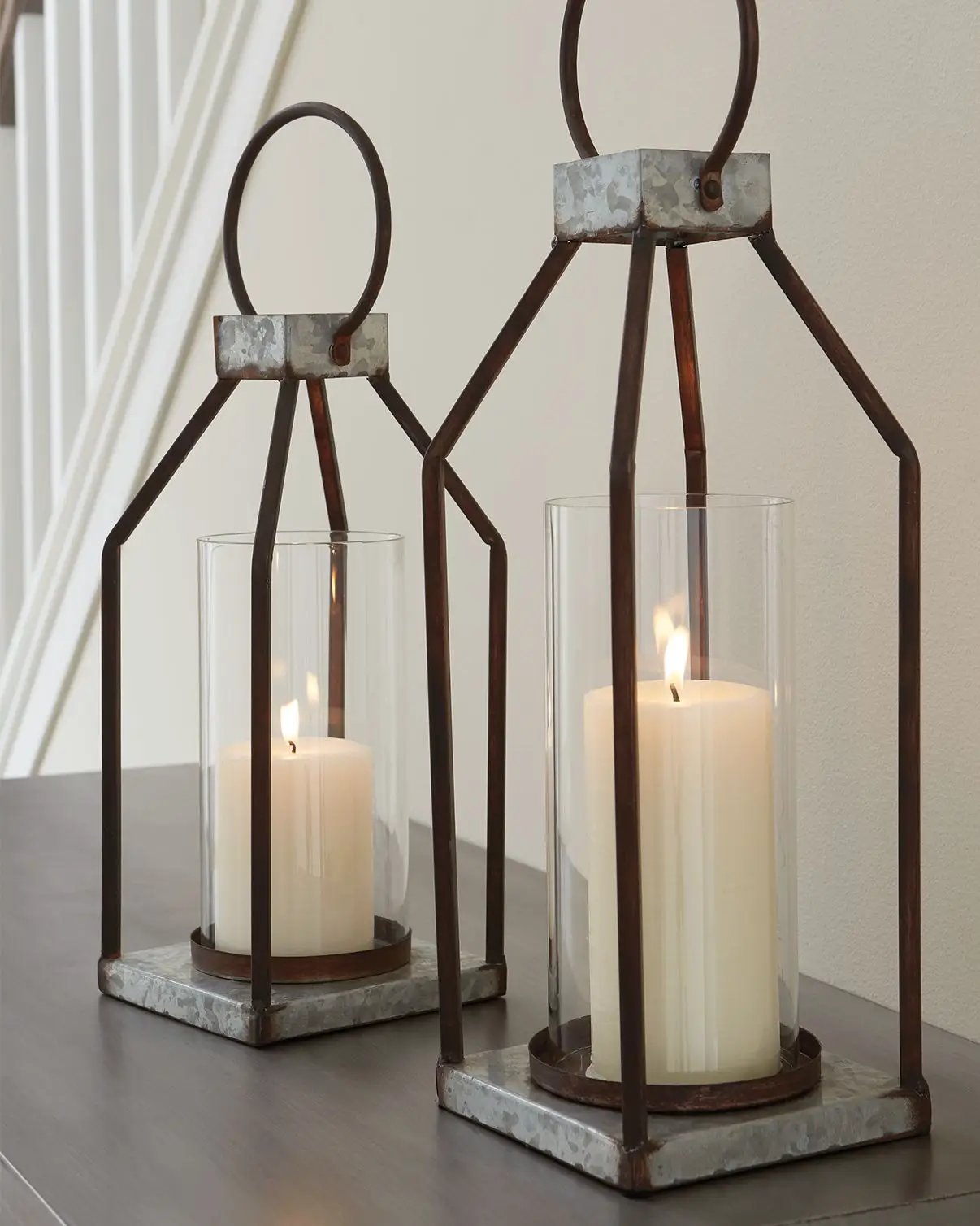 Diedrick - Lantern Set (Set of 2) - Gray / Black by Unique Piece Furniture