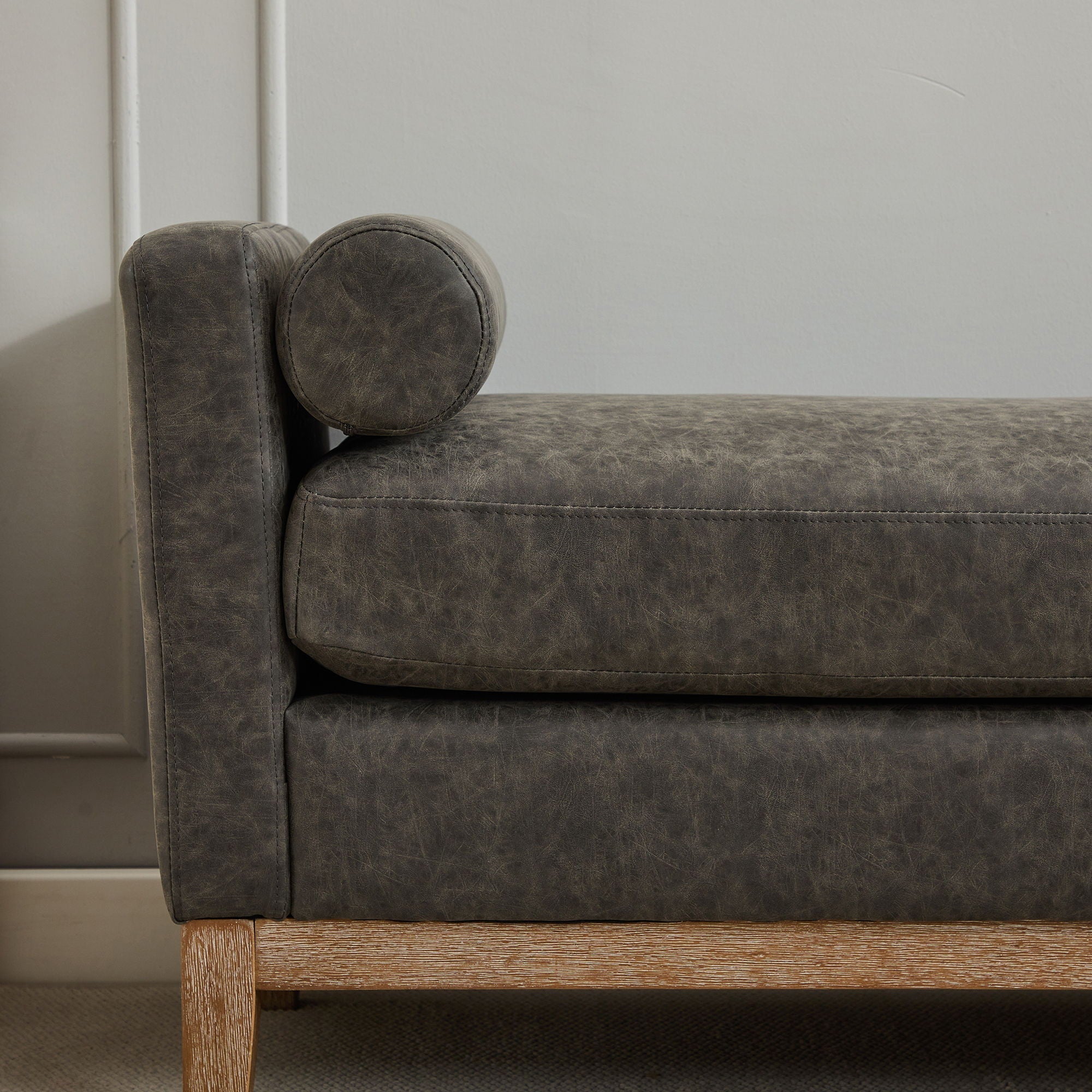 Elegant Upholstered Bench Daybed Ottoman With Bolster Pillows by HouseOfZazla