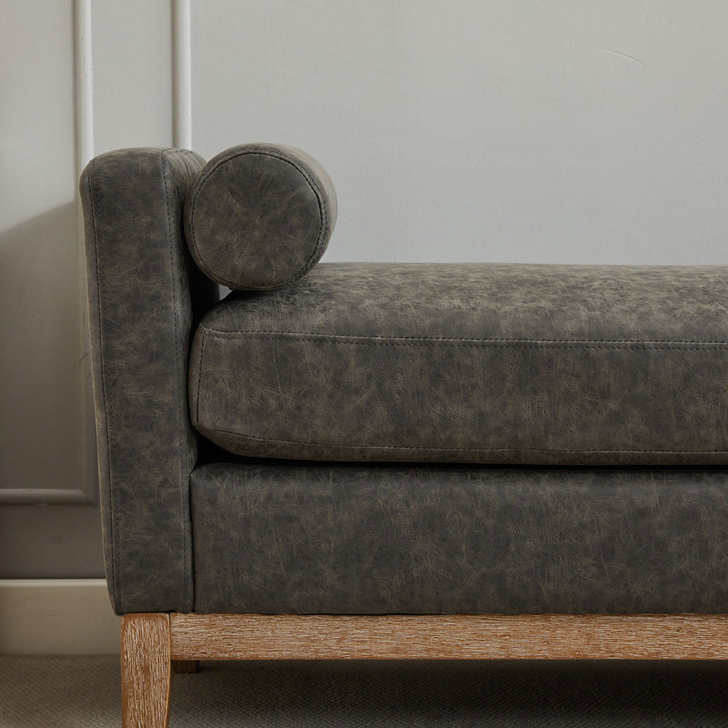 Elegant Upholstered Bench Daybed Ottoman With Bolster Pillows by HouseOfZazla