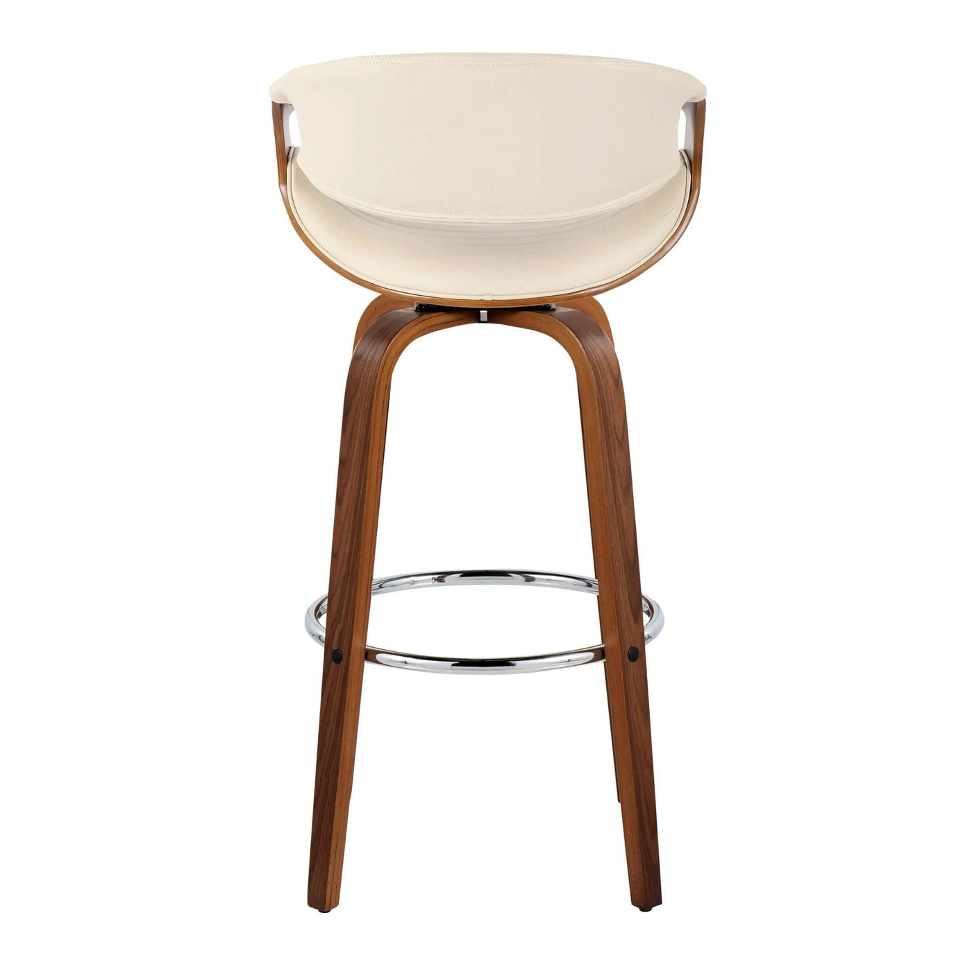 Symphony - Mid Century Modern Fixed Height Barstool With Swivel With Round Footrest (Set of 2) by HouseOfZazla