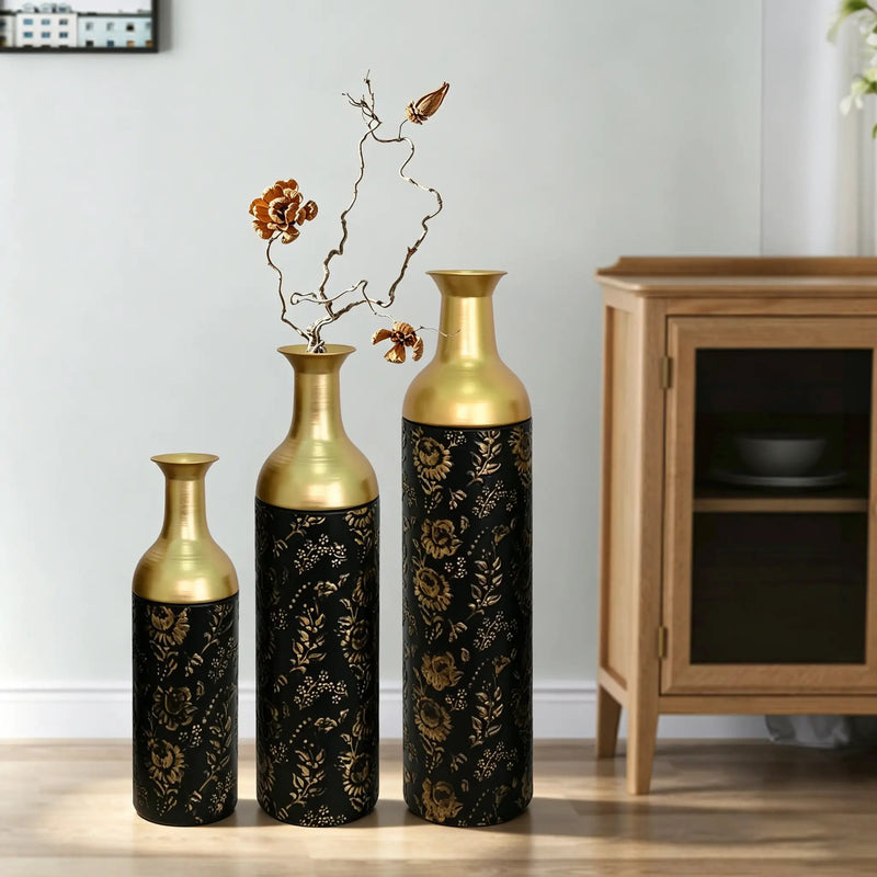 Decorative Metal Vases Set of 3 by HouseOfZazla