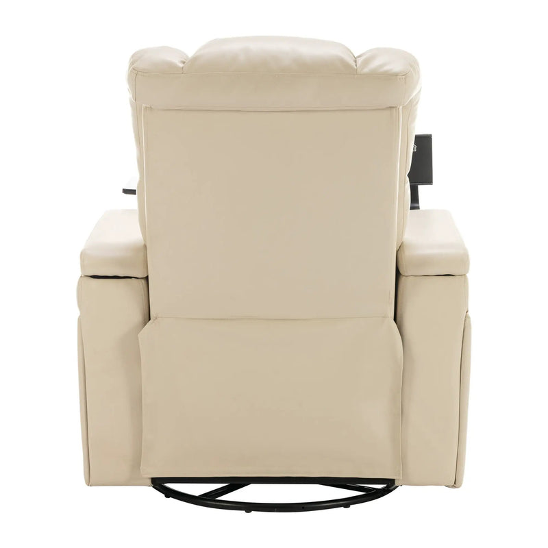 270 Degree Swivel Power Recliner With Tray Table, Phone Holder, Cup Holder, USB Port by HouseOfZazla
