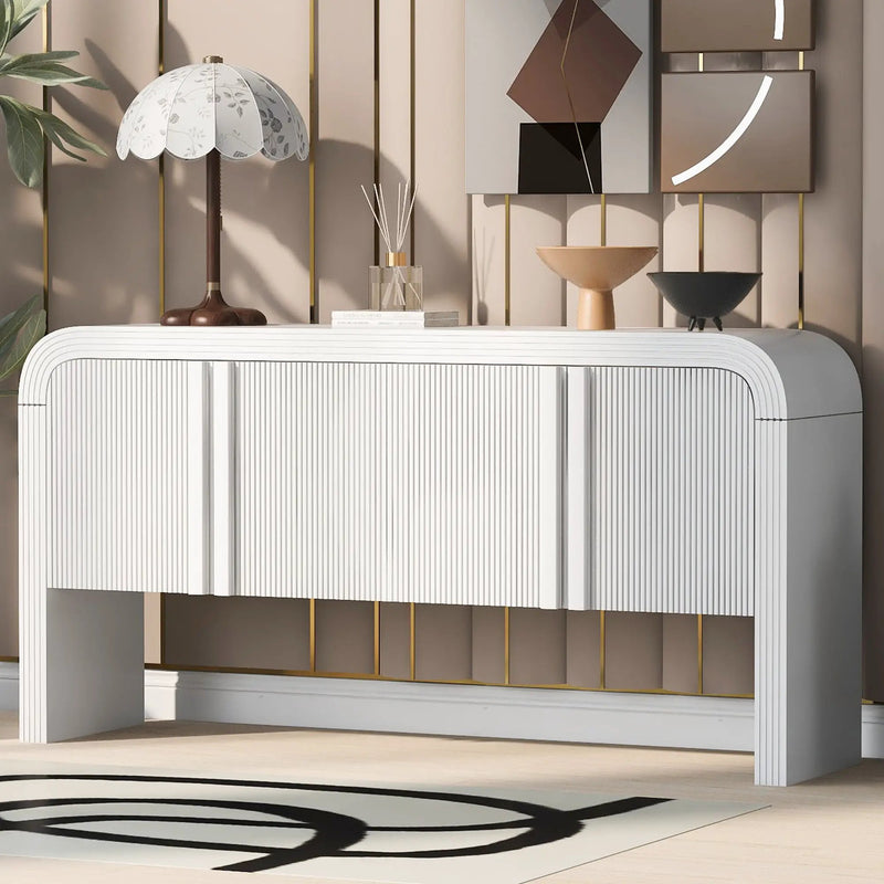 U_STYLE 62.2-Inch Wave-Pattern Console Table by HouseOfZazla