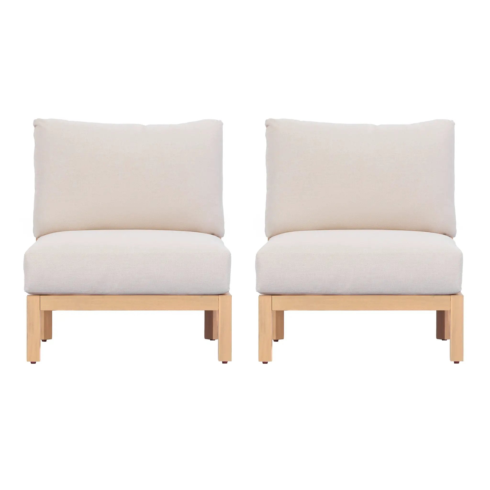 Acacia Wood Patio Furniture Club Chair Set of Two by HouseOfZazla