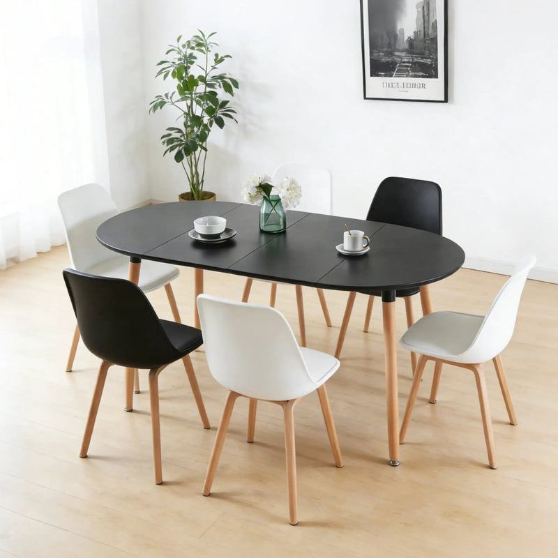 Extensible Dining and Office Table with Wood Legs by HouseOfZazla