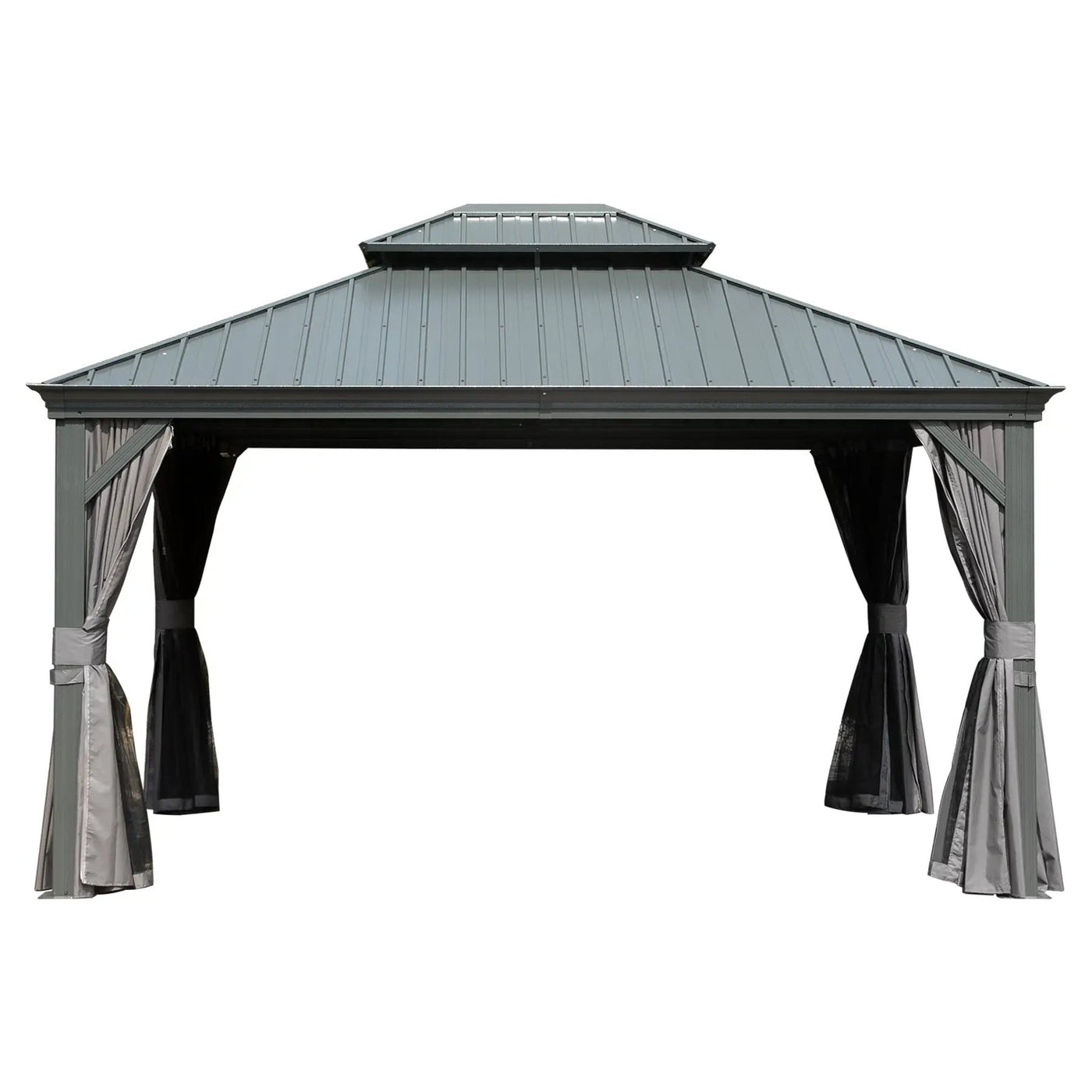 10' x 14' Hardtop Gazebo with Galvanized Steel Double Roof by HouseOfZazla
