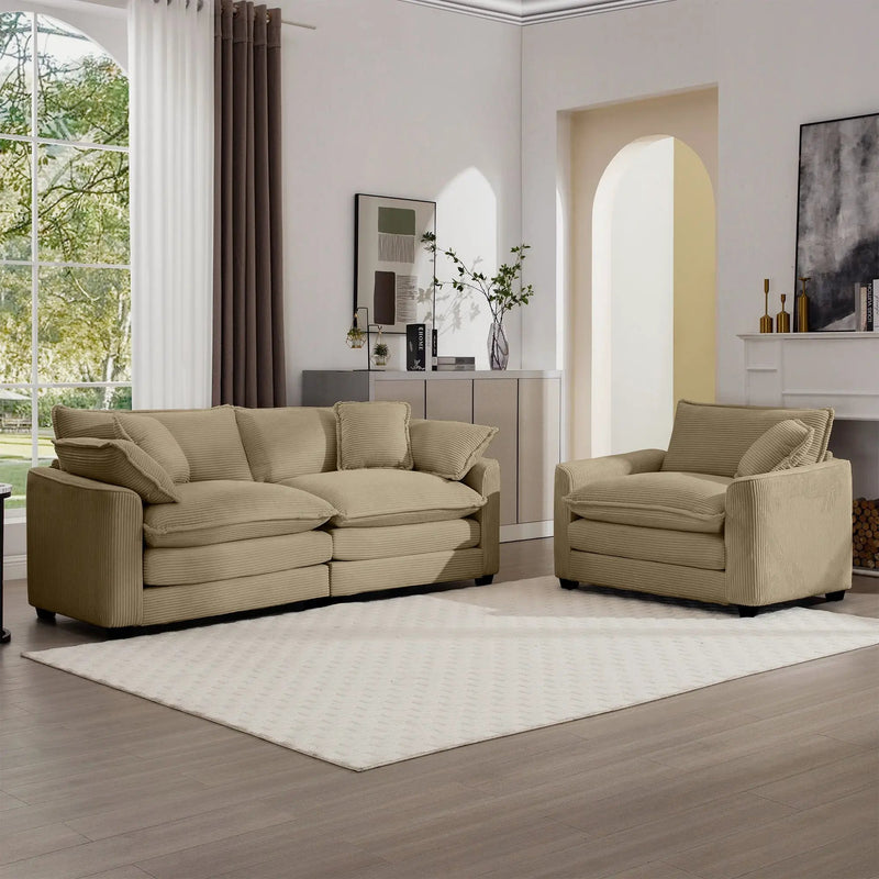 Elegant Oversized Sectional Sofa Set With Deep Seats And Flexible Layout by Unique Piece Furniture