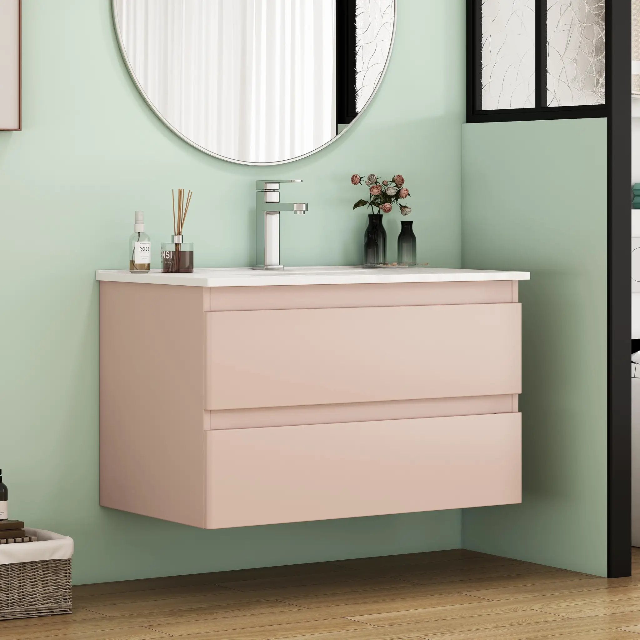 32-Inch Wall-Mounted Bathroom Vanity With Sink Combo by HouseOfZazla