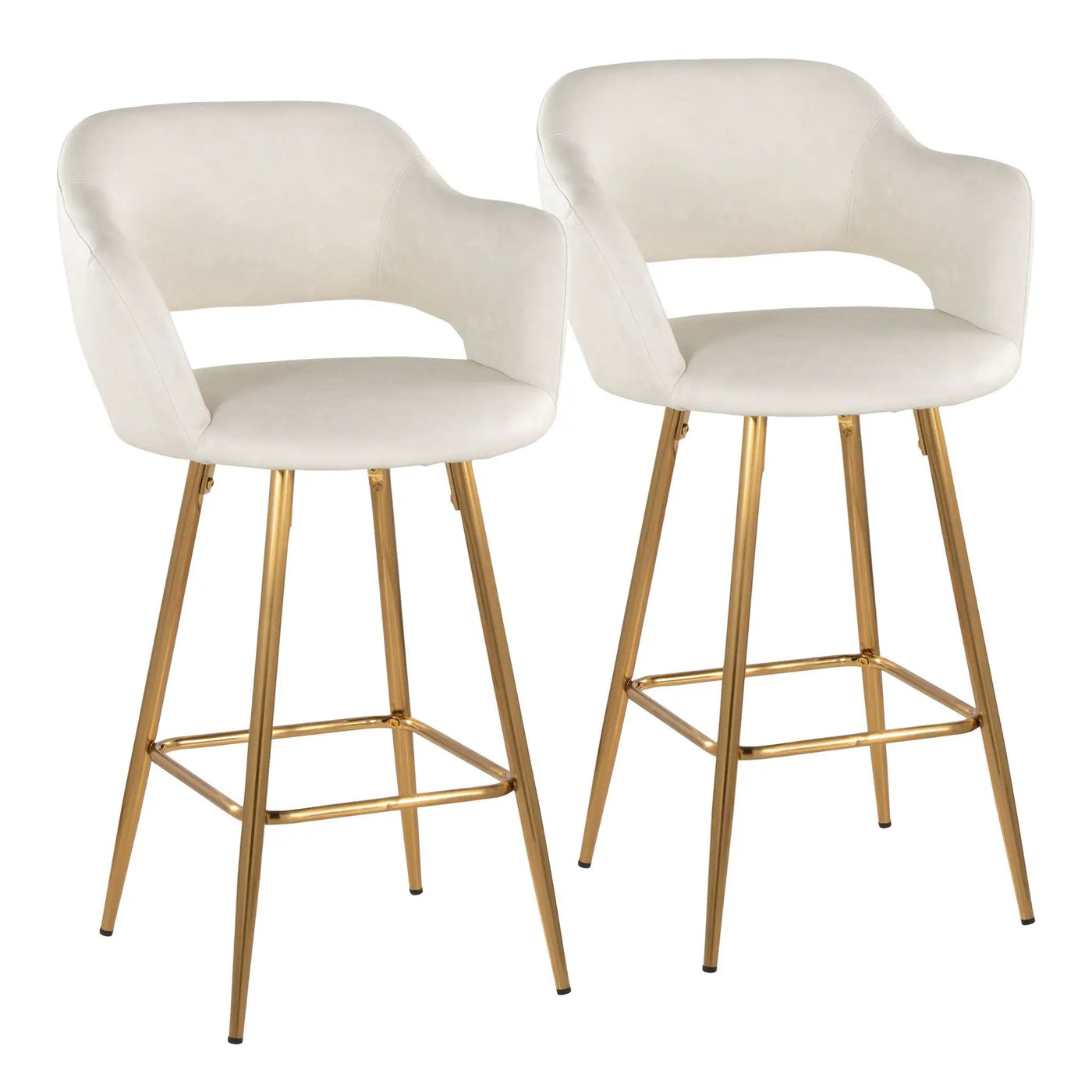 Margarite - Contemporary Fixed Height Counter Stool With Footrest (Set of 2) With Square by HouseOfZazla