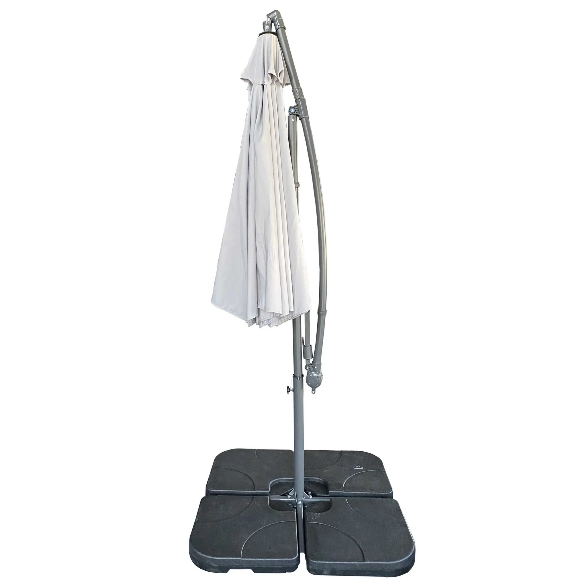 10 Ft Offset Cantilever Patio Umbrella With Crank And Tilt Adjustment For Pool, Deck, And Garden - Gray by Unique Piece Furniture