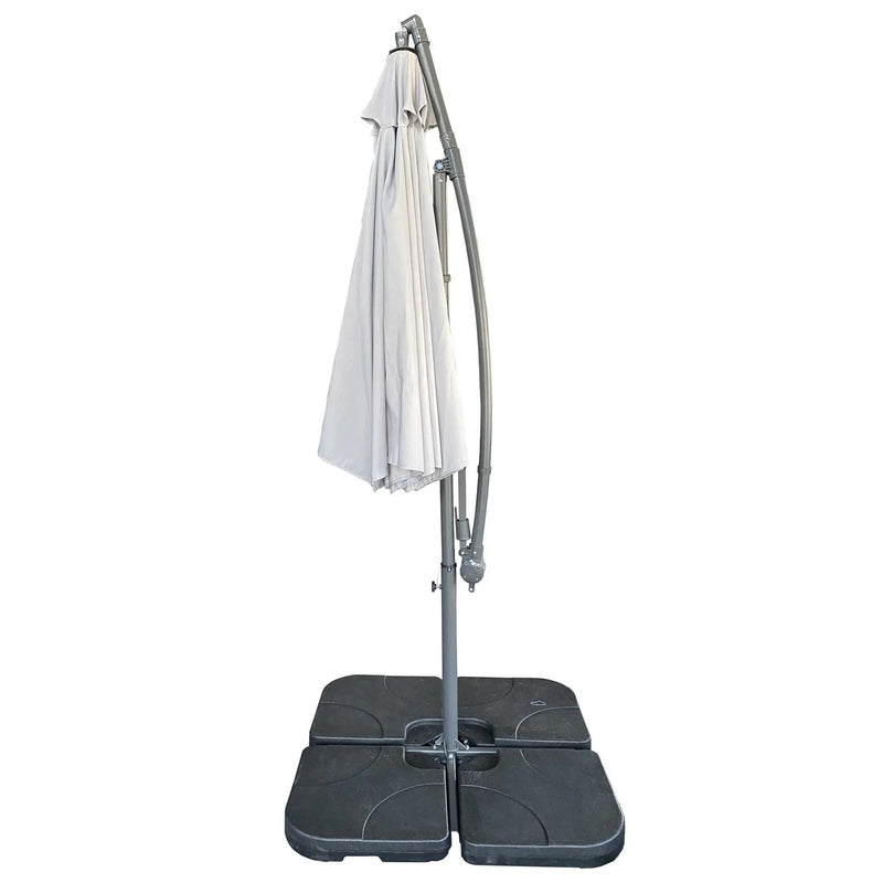 10 Ft Offset Cantilever Patio Umbrella With Crank And Tilt Adjustment For Pool, Deck, And Garden - Gray by HouseOfZazla