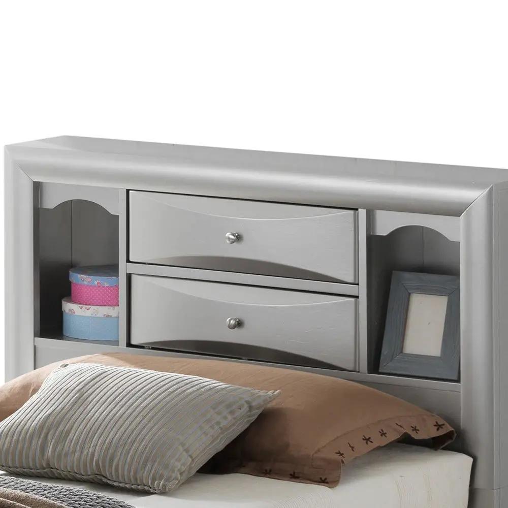 Modern Design Storage Bed With Bookcase Headboard by HouseOfZazla