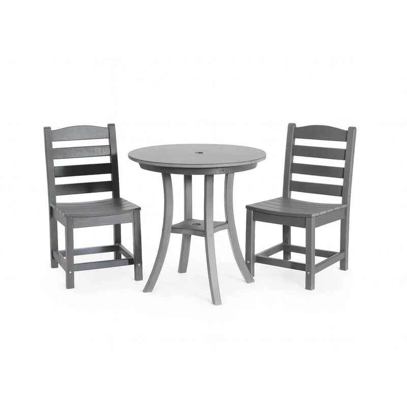 3 Piece Outdoor Dining Set, Round Patio Table With 2 Armless Chairs by HouseOfZazla