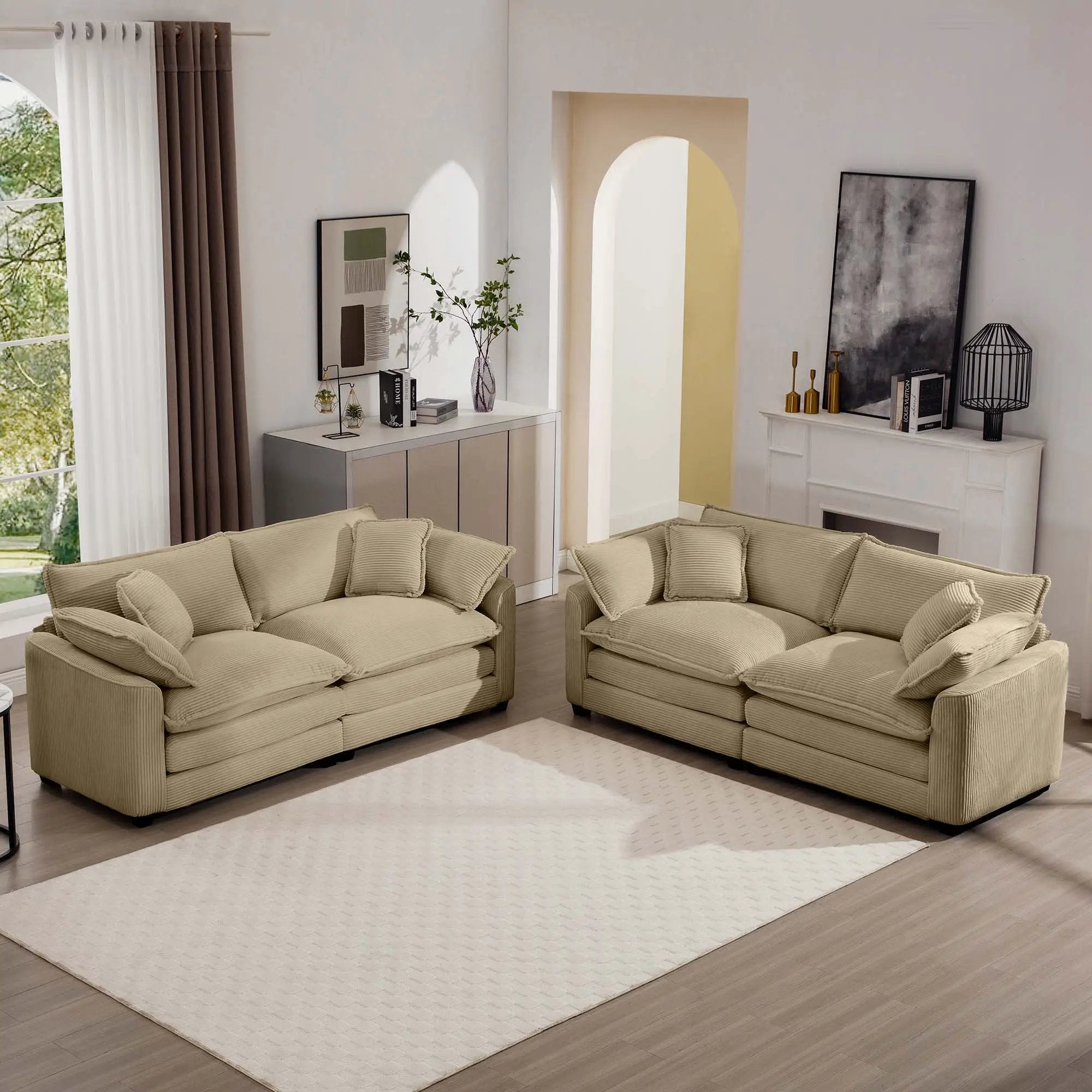 Elegant Oversized Sectional Sofa Set With Deep Seats And Flexible Layout by Unique Piece Furniture