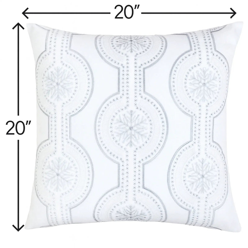 Holiday Throw Pillow With Snowflake Embroidery by HouseOfZazla