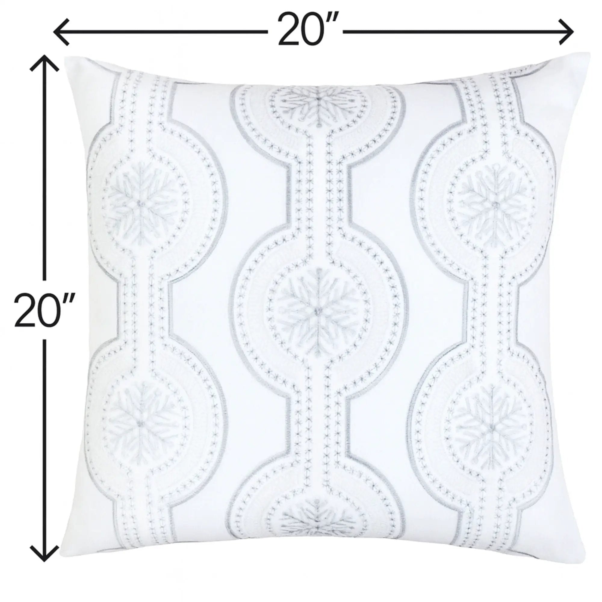 Holiday Throw Pillow With Snowflake Embroidery by Unique Piece Furniture