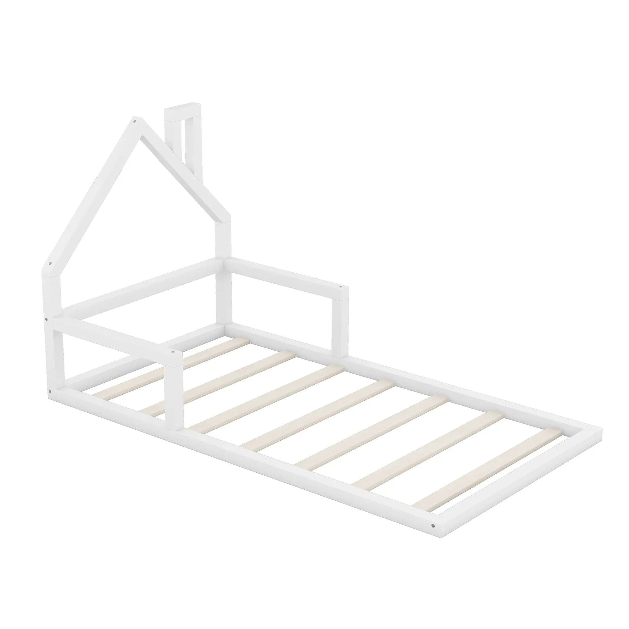 Floor Bed With House Shaped Headboard