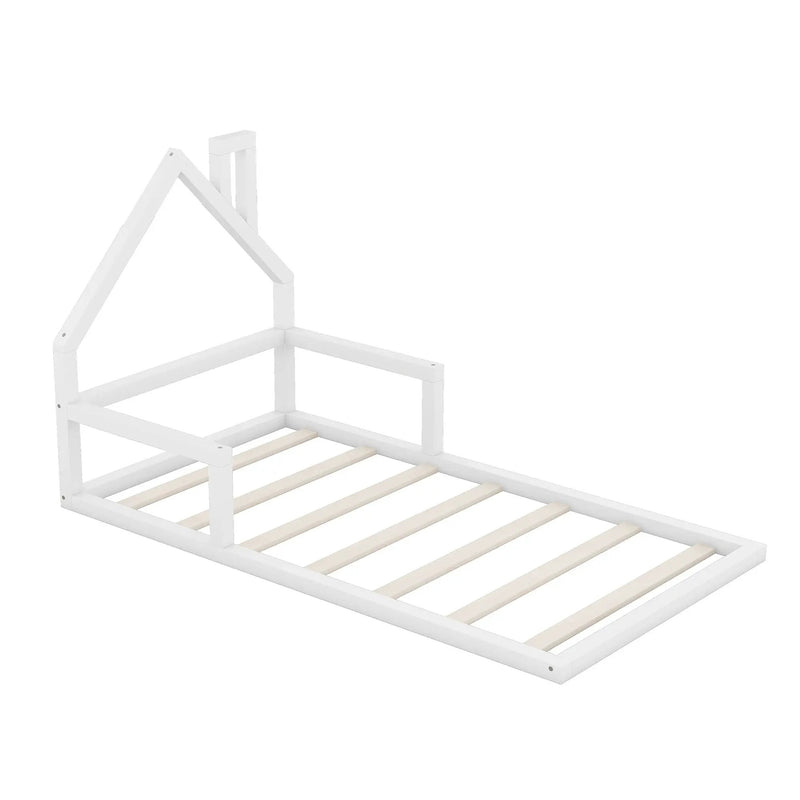 Floor Bed With House Shaped Headboard