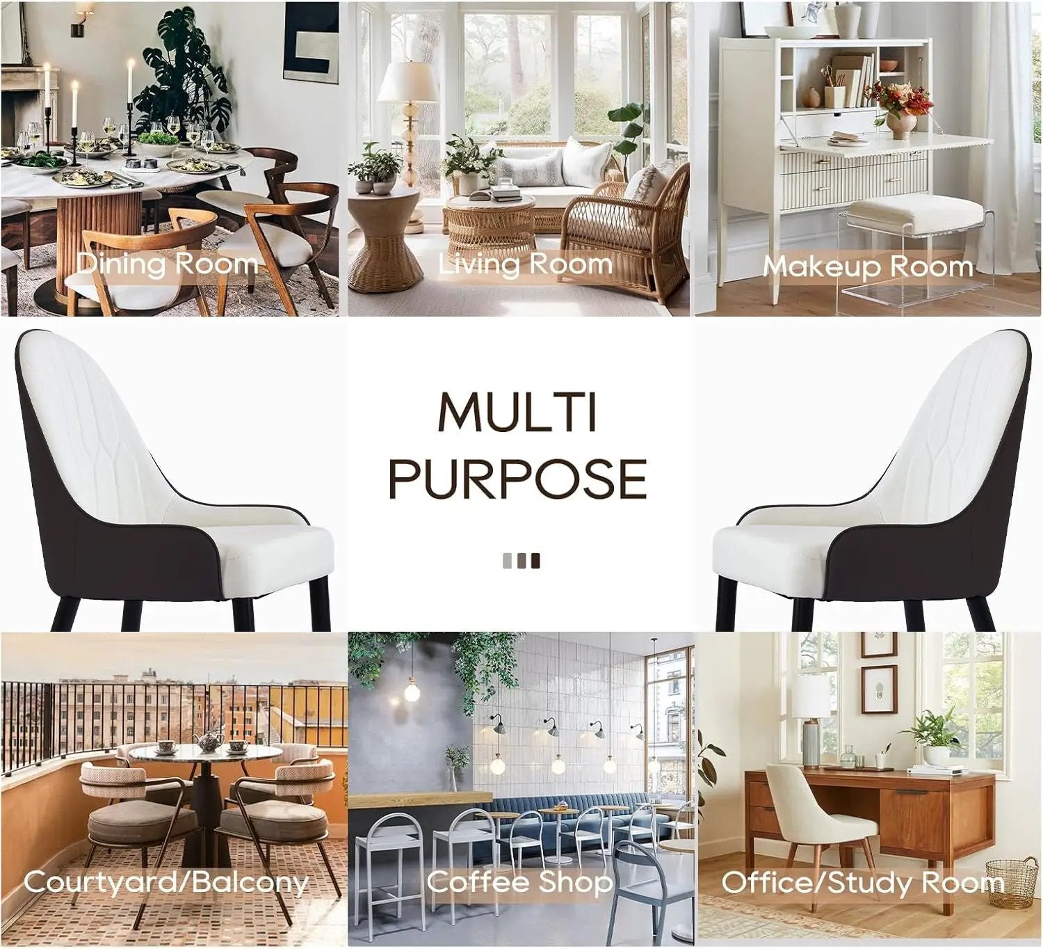 Modern Sponge-Filled Dining Chair, Solid Wood Metal Legs, Suitable For Restaurants, Living Rooms And Rooms (Set of 2) by Unique Piece Furniture