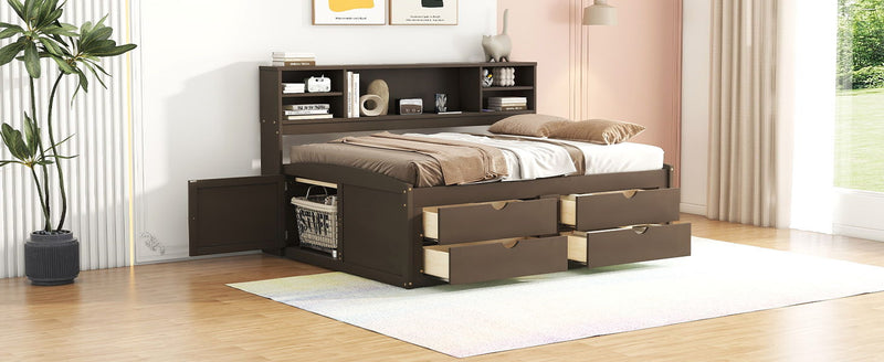 Daybed With 2 Bedside Cabinets, Upper Shelves And 4 Drawers by HouseOfZazla