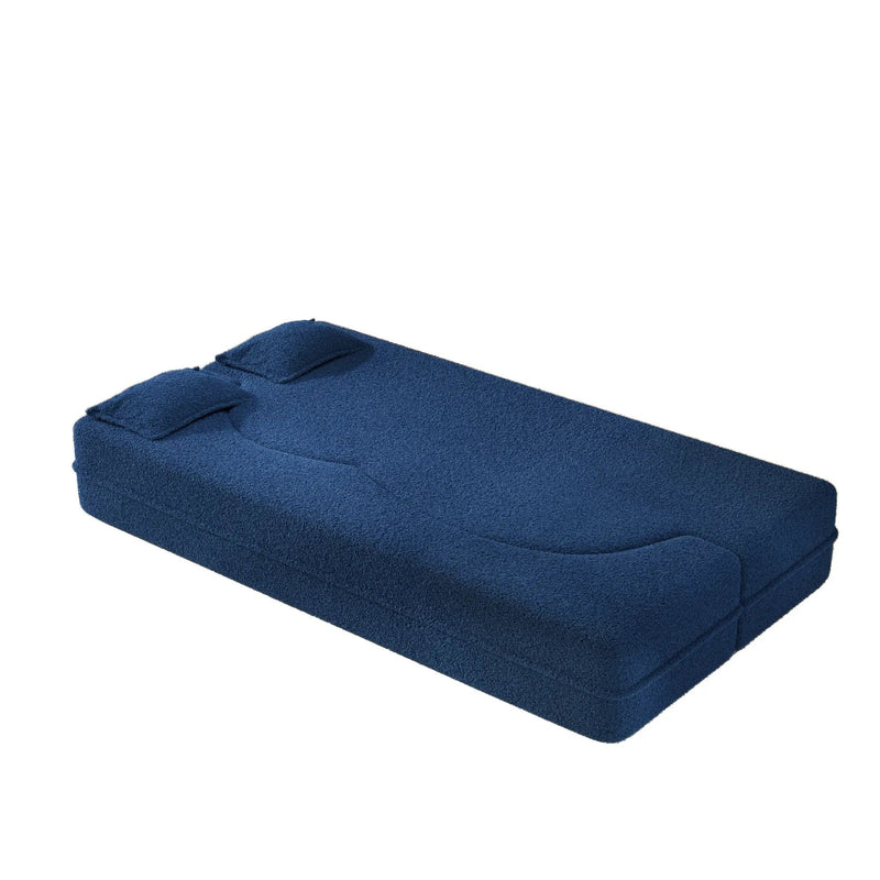 Modern Floor Sleeper Sofa Bed With 2 Pillows, Convertible Twin Size Folding Mattress For Living Room by HouseOfZazla