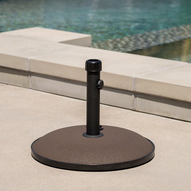 Holder Round Umbrella Base 33 Lbs Concrete - Brown by HouseOfZazla