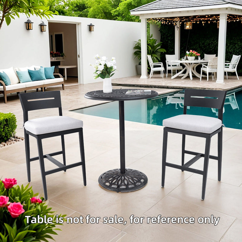 Modern Outdoor Bar Stools With Backrest And Footrest (Set of 2) by HouseOfZazla