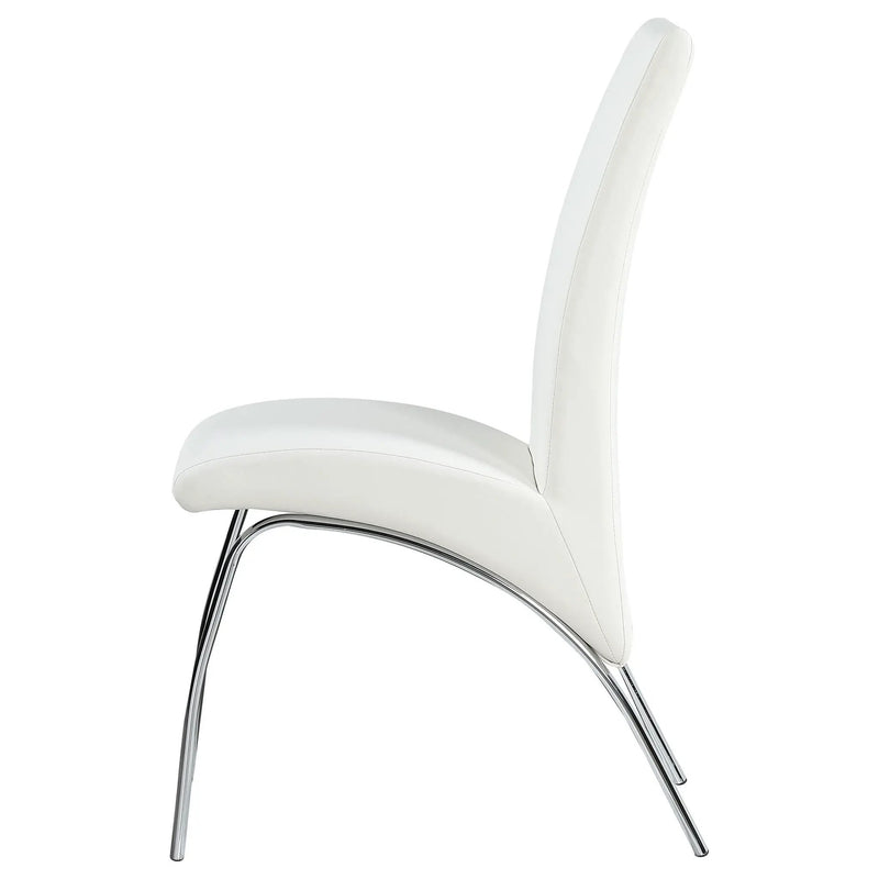 Bishop Upholstered Dining Side Chair White (Set of 2) by Unique Piece Furniture