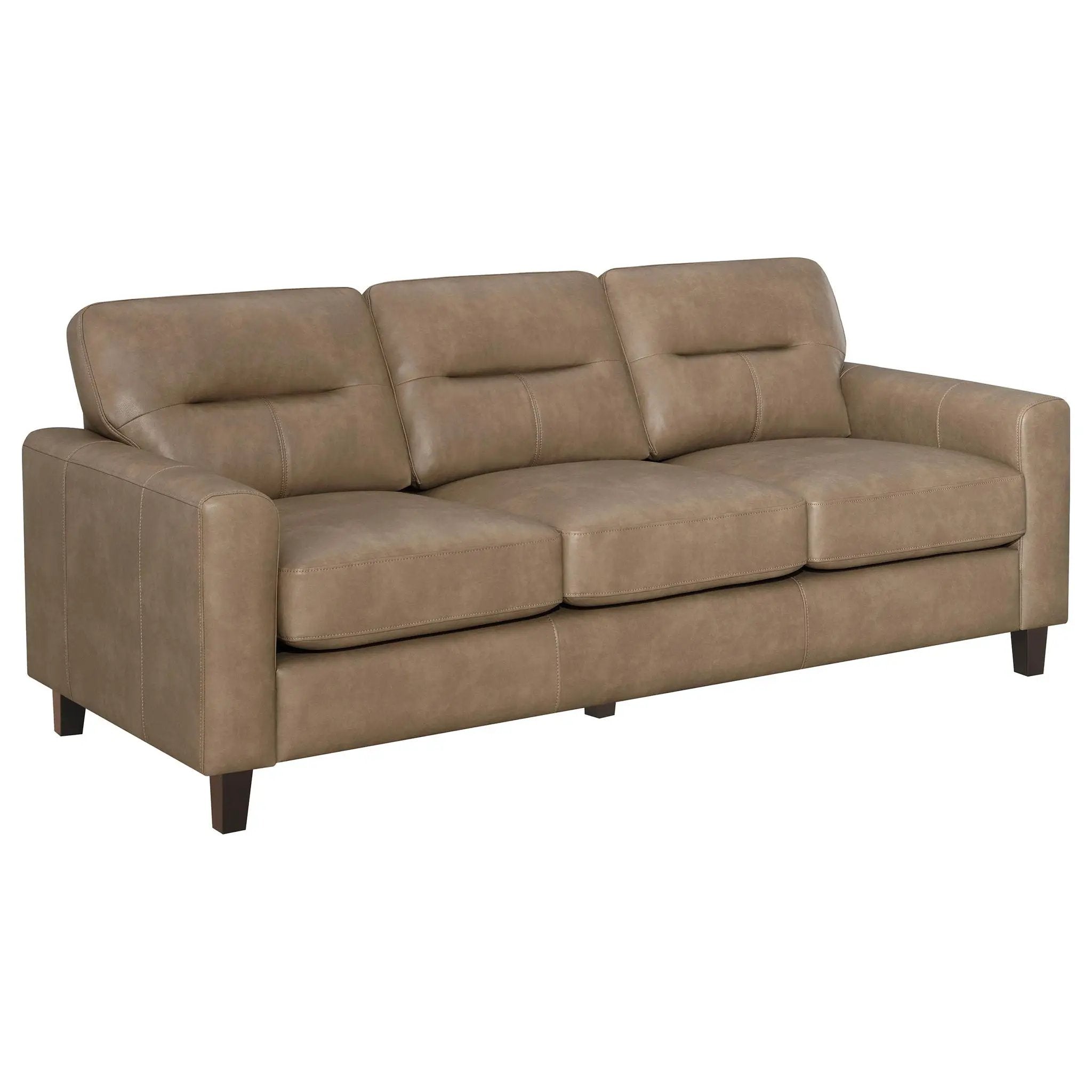 Scotland 3-piece Faux Leather Upholstered Sofa Set Brown by Unique Piece Furniture